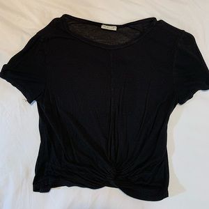 Cropped black twist T-shirt